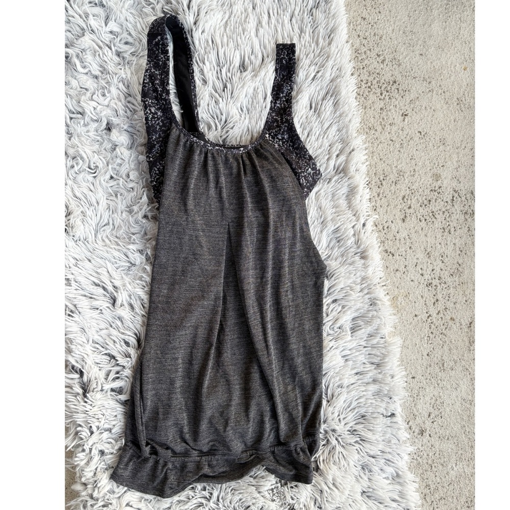 Lululemon Dark‎ Gray 2-in-1 Tank Top Sports Bra